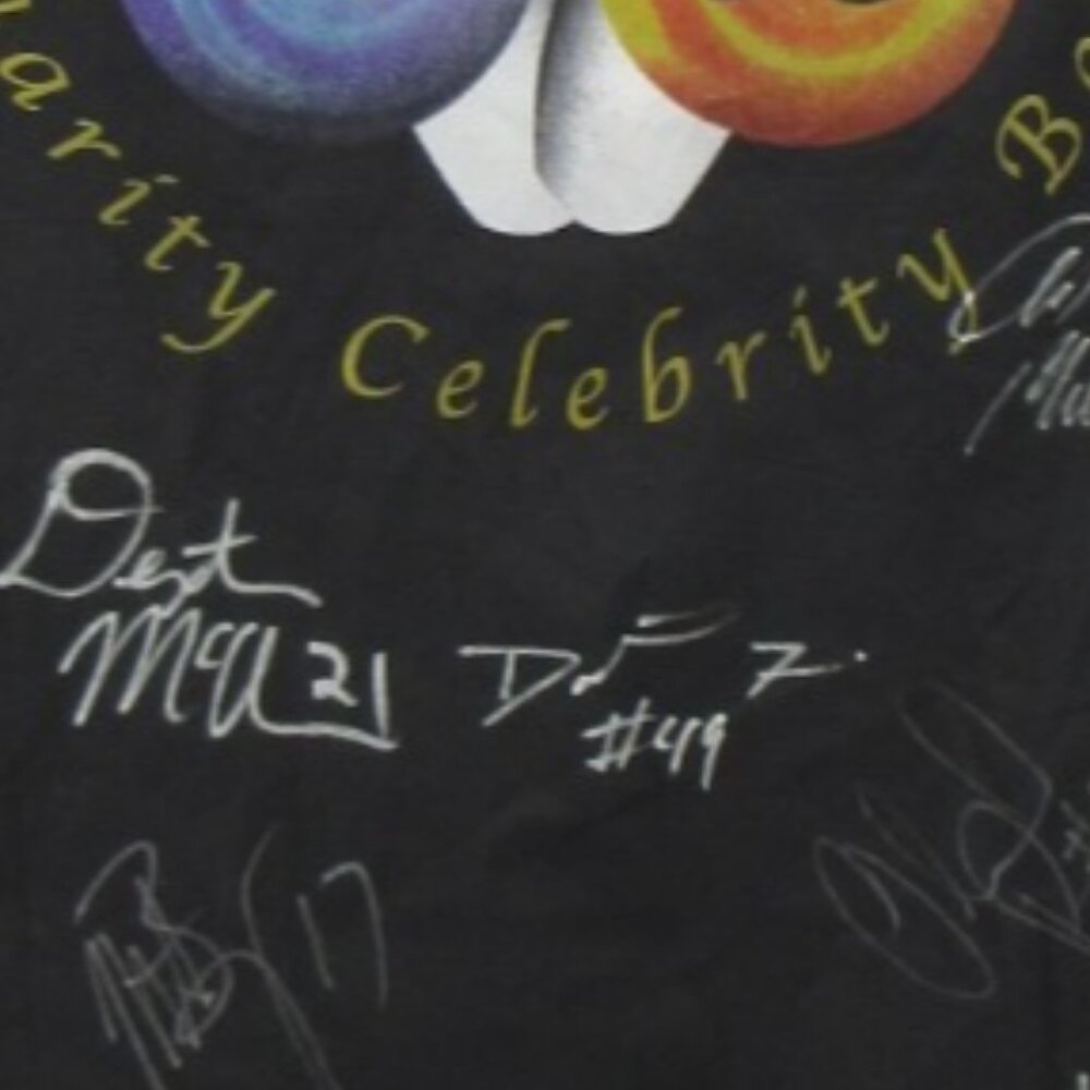 VGT Hilton Shirt Large Red St Louis Rams Autographs Signed Bowling